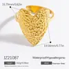 Anel de aço inoxidável estilo INS europeu e americano design de nicho feminino anel em forma de coração anel de aço titânio ouro 18k anéis transfronteiriços