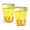 Decoraciones para Fiesta de Cumpleaños Temática de Donas, Platos de Papel Desechables, Servilletas, Vasos de Papel, Cubiertos y Vajilla