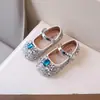 Zapatos de Princesa con Pedrería Kalle para Niños Estilo Nuevo Primavera 2024 Zapatos Individuales para Baile de Campus Niños Grandes y Medianos Zapatos de Cuero con Suela Suave para Niñas
