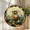 Cor Nova Transfronteiriça Redondo Vidro Pendurado Abelha Casa Janela Jardim Pegador de Sol