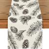 Camino de mesa para fiesta navideña de Amazon, el más vendido transfronterizo, con diseño de muñeco de nieve y árbol de Navidad para mesa de cocina del hogar, vajilla impresa