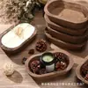 Cuenco de Madera para Velas en Stock, Bandeja Decorativa Ovalada para Velas de Aromaterapia, Cuenco para Frutas de Mesa Comedor, Cuenco de Masa para Velas