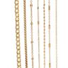 Cadena de clavícula de acero inoxidable de alto color chapada en oro al vacío, cadena cruzada con clip, cadena de cuentas, joyería de cadena simple hecha a mano DIY