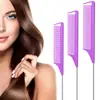 Peine para mechas de acero de color transfronterizo con punta de aguja, peine de cola de ratón de acero inoxidable, peine de disco para partición de cabello, peine de estilismo de belleza