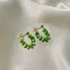 Brincos de Pérolas Verdes Modelo Novo 2026 Adequados para o Verão, com Design de Nicho, de Alta Qualidade, Únicos e Lindos, Tarraxas e Acessórios