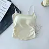 Camisola Dulce y Picante para Mujer con Pliegues, Copas Integradas, Se Puede Usar como Capa Interior o Exterior, Diseño Elegante, Corte Ajustado, Hermoso Top de Espalda, Se Puede Combinar con Pegatinas para el Pecho