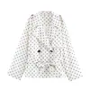 Atacado de Fabricantes de Roupas Femininas Transfronteiriças 2026 Novo Trench Coat Jaqueta Fashionável Solta de Bolinhas Estilo Europeu e Americano