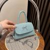 2025 Nova Bolsa de Ombro Pequena Estilo Estrangeiro Simples com Laço Doce Elegante Bolsa Quadrada Pequena para Mulheres