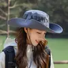 Sombrero de Pescador para Hombre, Sombrero de Pesca de Verano para Exteriores, Protección Solar, Transpirable, Sombrero de Sol de Estilo Veraniego de Moda para Hombre con Ala Ancha