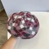 Boina Plaid Nueva y Colorida Japonesa Mezclada con Lana y Pelo de Conejo para Niñas Otoño e Invierno Sombrero de Pintor Retro Literario