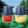 Amassador de Alho Elétrico, Moedor de Alho, Moedor de Carne, Processador de Alimentos Pequeno Multifuncional Totalmente Automático Doméstico, Festival Qixi