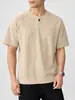 Ropa para Hombre Fengshe / Nuevo Verano 2026 Estilo Americano Camiseta de Manga Corta con Cuello Alto para Hombre Camiseta Corta Ligera para Hombre