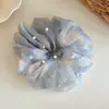 Scrunchie de Malla con Gradiente de Perlas Super Grande Estilo Nuevo Dongdaemun Coreano Diadema de Moda Elegante para Niña Accesorios para el Cabello