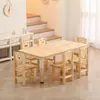 Conjunto de Mesa e Cadeiras Infantis Mesa e Cadeiras para Jardim de Infância Altura Ajustável Mesa de Estudo Mesa de Madeira Maciça para Casa Mesa para Comer e Escrever para Bebê