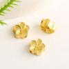 Acessórios Dourados Foscos Miçangas Espaçadoras Flor Dupla Face com Furo Grande Corda Trançada à Mão DIY Pulseira de Miçangas Girassol Espaçador Espaçador