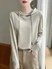 Sudadera casual holgada de algodón puro para mujer, suéter de punto para primavera y otoño, versátil y adelgazante, adecuado como prenda exterior o como capa base