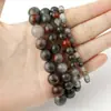 Pulsera Estilo Chino Nuevo Pulsera de Piedra de Sangre Natural Pulsera Elástica Tejida a Mano Pura Joyería Más Vendida para Hombres y Mujeres Venta al por Mayor