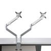 Soporte EPP, soporte para monitor dual, resorte de gas, marco flotante libre, base de soporte inferior giratoria VESA de 32 pulgadas