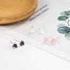 Pendientes de amor con polvo de esmalte, diseño simple de nicho para mujer, en blanco y negro, nuevos pendientes de moda 2022.
