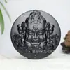 Colgante de jade Moyu Hetian de Xinjiang entre un pensamiento tallado doble cara mitad demonio mitad Buda Colgante de jade en vivo