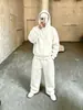 Conjunto de Sudadera con Capucha para Hombre Otoño/Invierno 2026, Conjunto Casual Deportivo de Dos Piezas de Color Sólido, Chaqueta Holgada con Forro de Felpa y Pantalones