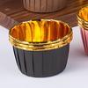 Copa de Rollo Recubierta Copa de Pastel de Papel de Aluminio Dorado y Plateado Resistente a Altas Temperaturas Horneable Plegable Desechable Copa para Muffins Bandeja de Papel para Pastel