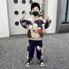 Conjunto de Sudadera Clásica de Primavera y Otoño de Ultraman para Niños, Conjunto Deportivo Elegante de Dos Piezas Estilo Coreano para Niños, Ropa para Bebés