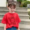 Camiseta de Manga Corta de Algodón Puro para Niña Verano 2026 Nuevo Estilo Infantil Linda Estampado de Dibujos Animados Casual Versátil Elegante Top t