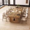 Mesa de Estúdio Casual Toda em Madeira Maciça Grande Mesa de Conferência para Negociação Multipessoa Combinação Criativa de Mesa e Cadeiras de Biblioteca