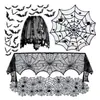 Estilo de Comercio Exterior Europeo y Americano Combinación de Encaje Negro Camino de Mesa de Halloween Mantel de Telaraña de Halloween Tela Decorativa para el Festival de Fantasmas