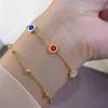 Pulsera Minimalista de Ágata y Concha de Doble Capa de Estilo Romano Europeo y Americano, Joyería de Acero de Titanio con Diseño Nicho de Jade Minimalista Estilo Ins 18K