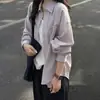 Camisa Versátil de Protección Solar Morada Relajada Estilo Old Money para Mujer, Camisa Casual Retro Ligera de Verano, Nuevo Top