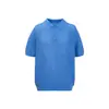 Top de punto de manga corta con solapa Klein Blue, tejido de punto grueso de verano con sentido del diseño, prenda exterior, top de estilo francés, cárdigan calado