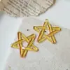 Pendientes de estrella de cinco puntas huecos coloridos transparentes de Yang Xiaolin, accesorios de bricolaje hechos a mano, joyería al por mayor