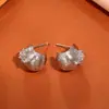 Brincos de Zircônia Escovada de Alta Qualidade Design de Nicho Modernos Exquisitos Brincos Versáteis para Mulheres Brincos Estilo Ins Anel C