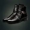 Zapatos de Cuero de Caña Alta de Moda para Primavera y Otoño, Botas para Hombre Estilo Coreano, Botines Británicos Cortos, Botas Martin de Punta Fina, Botines Cortos de Cuero de Moda para Hombre