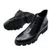 Zapatos de charol brillante de caña alta con punta fina, Zapatos de plataforma estilo británico con aumento de altura oculto, Zapatos de hombre con cremallera y remaches, Zapatos casuales de cuero para discoteca