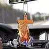 Transfronteiriço Novo Acrílico Mãos Planas Cruz Traseira Espelho Retrovisor Mochila Pingente Decorativo Natal Criativo