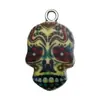 Amazon Transfronteiriço Pingente de Liga de Zinco Esmaltado de Caveira Iridescente Pulseira de Joias DIY Colar Chaveiro Pequenos Acessórios