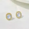 Pendientes de Botón de Diamante de Lujo Ligero de Moda para Mujer Exquisitos Pequeños Elegantes Pendientes de Alto Nivel Estilo Retro Hong Kong Pendientes Hepburn