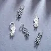 Pingente de Tassel de Margarida Sólida Vintage em Prata Pura S925 Acessórios para Pulseira de Corda Trançada com Contas de Cristal e Pérola DIY