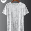 Fabricante Fonte Camiseta de Manga Curta Seda Gelo Masculina 2024 Novo Verão Refrescante Tendência Estudantil Versátil Meia Manga Roupa Masculina