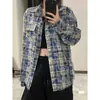 Camisa a cuadros con bordado de letras de estilo americano para mujer, fina y casual para primavera y otoño, diseño protector solar, camisa chaqueta de nicho