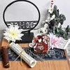 Accesorios y Utilería Fotográfica Vintage Estilo Chino para Sesiones de Fotos, Montaje de Escena Estilo Chino para Escritorio, Pantalla Mini