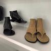 Sandalias de Dedo Abierto con Diseño de Espiga Estilo Coreano Nuevo para Primavera y Otoño Sandalias de Tacón Bajo Versátiles para Mujer Zapatos Individuales de Moda para Mujer
