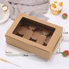 Caja de embalaje transparente con ventana para cupcakes, muffins, pasteles, galletas, copos de nieve, repostería