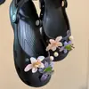 Amuletos de Zapato de Madera Florales Coloridos Vintage Decoraciones para Zapatos DIY Nuevas Flores Brillantes para Zapatos Mary Jane Amuletos de Decoración para Zapatos Dopamina