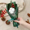 Ramo de Flores Secas de Algodón con Bayas Rojas Navideñas al por Mayor Decoración de Recuerdos DIY Relleno para Cajas de Regalo Flores Regalo de Navidad para Novia