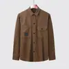 Camisa Nueva de Primavera y Otoño para Hombre Dongyu Camisa de Manga Larga para Hombre Color Sólido Doble Bolsillo Chaqueta Casual Simple Verano Hombre Coreano