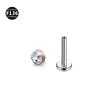 F136 titânio curvo fundo plano pacote três garras com zircônia 5A 3/4mm unha labial unha óssea da orelha acessórios de joalheria para piercing 0.9 dentes